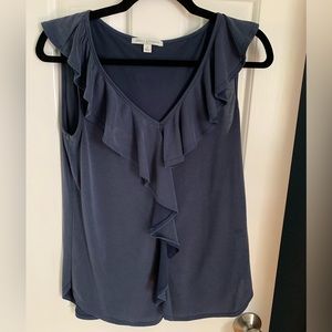 Adorable silk ruffle V-neck dress tank